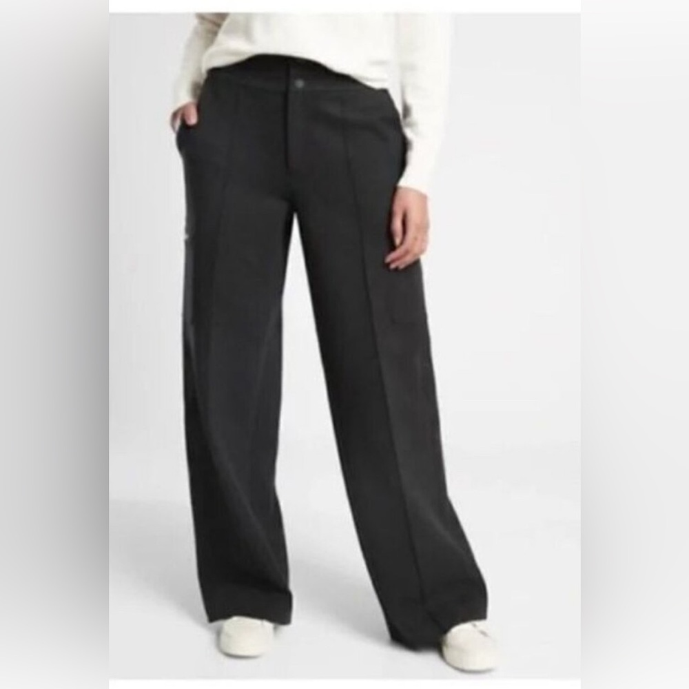 ATHLETA VENICE CHARCOAL HEATHERED wide Leg CARGO PANT Sz 4